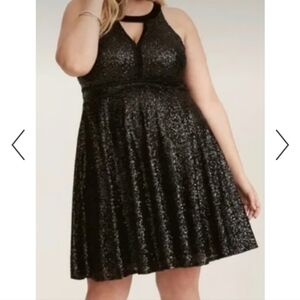 Black sequin holiday dress size 12 Torrid lined